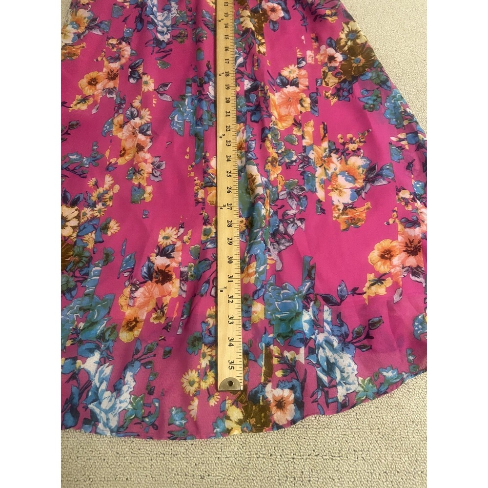 BETSEY Johnson Women's Small Dress Sleeveless Pink Floral Flare Fairy Travel - Picture 16 of 16